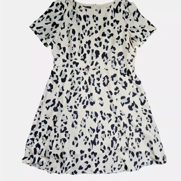 *Lafayette 148* New York 💯 SILK Amanda Print Flare Midi Dress Cheetah Womens 16 - Picture 5 of 12